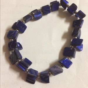 Blue beaded bracelet